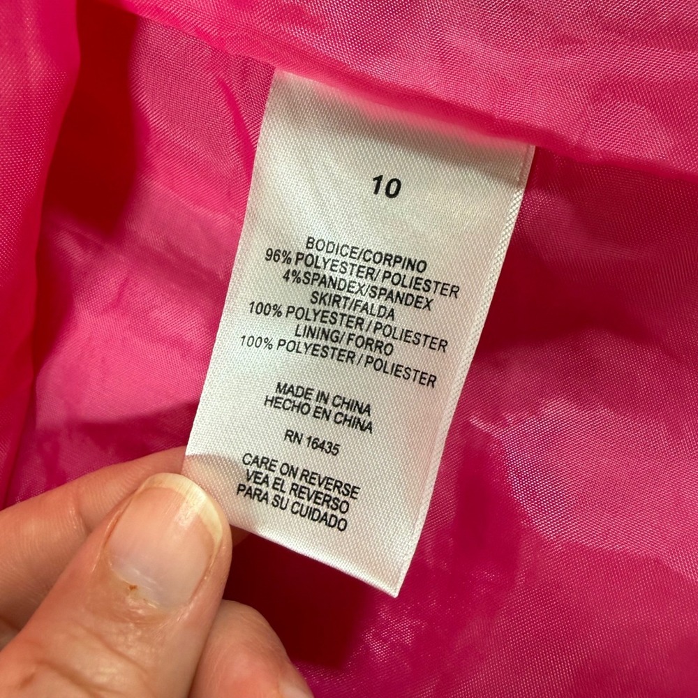 Biscotti Collezioni Girls Hot Pink Velvet Tulle Formal Party Dress Size 10 - Picture 6 of 7